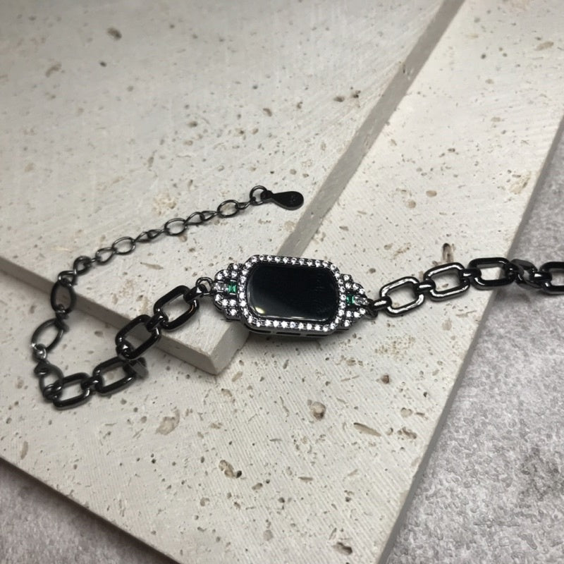 S925純銀鍍黑墨玉手鍊(現貨1)·JOJE·純銀飾品·純銀手鍊·純銀手環