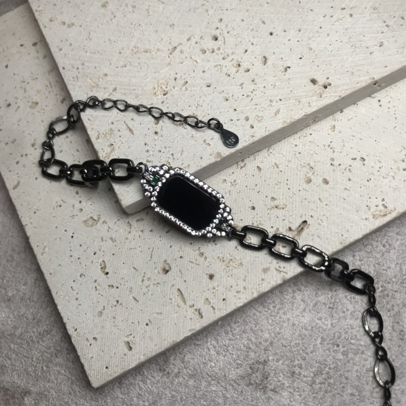 S925純銀鍍黑墨玉手鍊(現貨1)·JOJE·純銀飾品·純銀手鍊·純銀手環