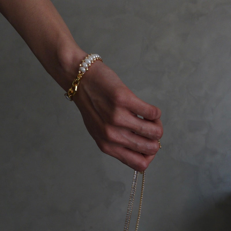 【手作設計】Aphrodite·天然淡水珍珠編織手鍊(現貨)·JOJE·珍珠飾品·手作飾品·珍珠手鍊