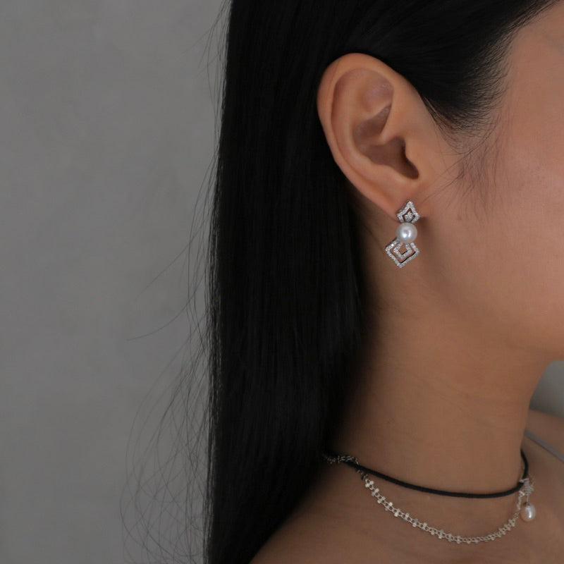 Uncompromising Allure・S925純銀雙箭天然淡水珍珠耳環·(現貨)·JOJE·珍珠耳環·珍珠飾品