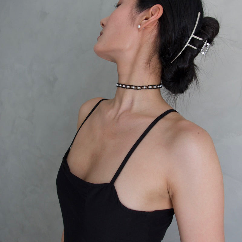 【手作設計】NANA·黑尖晶石淡水珍珠頸鏈/choker(現貨)·JOJE·珍珠飾品·手作飾品·水晶手作·水晶飾品