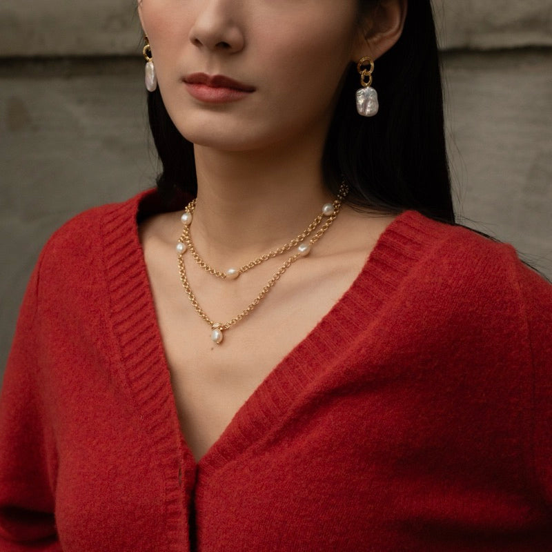 【手作設計】Jocelyn · 一鍊多戴巴洛克珍珠毛衣鍊(現貨)·JOJE·珍珠飾品·手作項鍊·客製項鍊