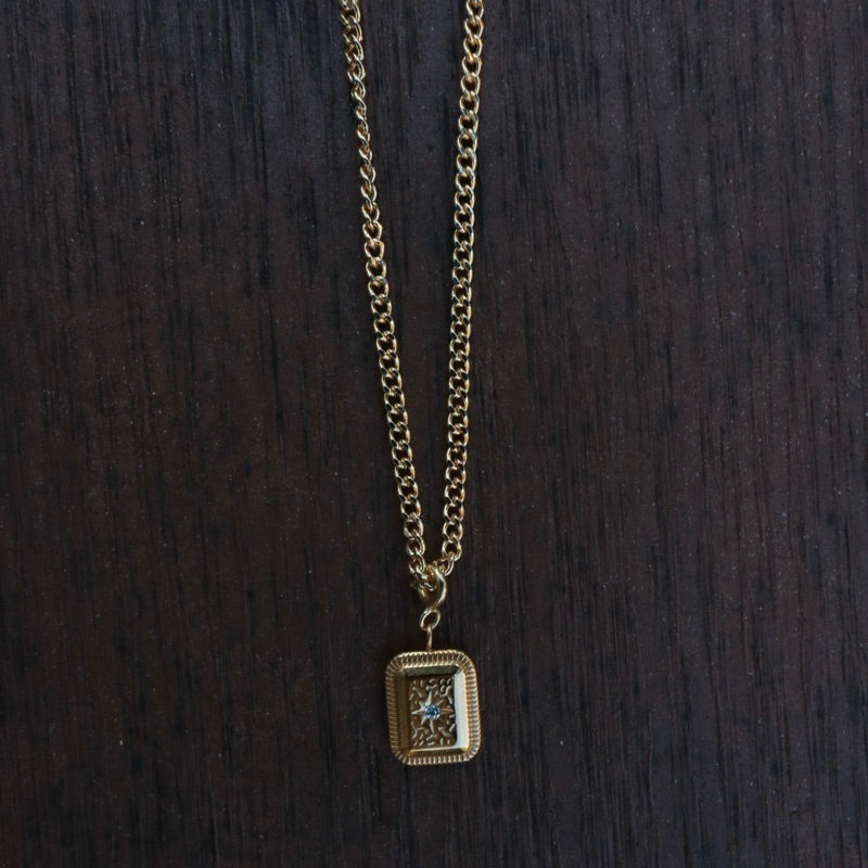 【手作設計】Square One · 芒星方牌項鍊(現貨)·JOJE·珍珠飾品·手作項鍊·客製項鍊