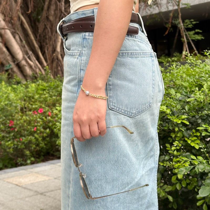 【手作設計】Blue Akoya bracelet ·天然真多麻巴洛克古巴手鍊(金/銀)(現貨)·JOJE·珍珠手鍊
