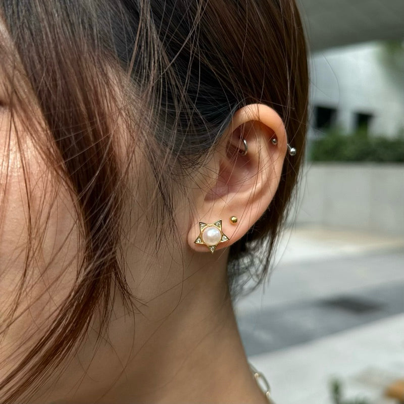 S925純銀夜空天然珍珠耳環(現貨)·JOJE·珍珠飾品·純銀耳環