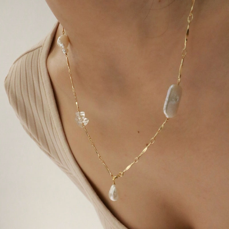【手作設計/一鍊多戴】Crystal Harmony · 白水晶珍珠長鍊(現貨)·JOJE·珍珠手鍊·手作項鍊·客製項鍊