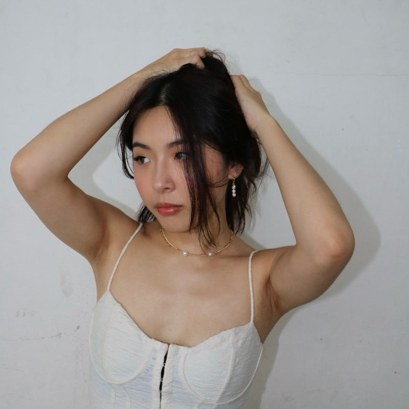 【手作設計】Debby ·小吊鑽堆疊天然珍珠耳環(可單買)(現貨)·JOJE·珍珠耳環·客製耳環