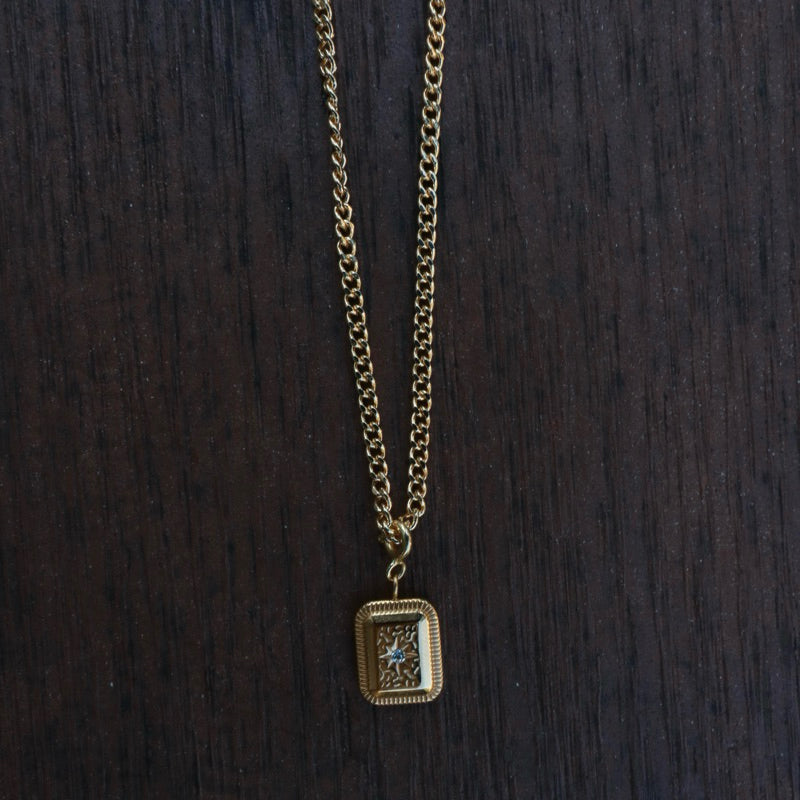 【手作設計】Square One · 芒星方牌項鍊(現貨)·JOJE·珍珠飾品·手作項鍊·客製項鍊