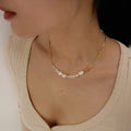 【手作設計】Crystal Luminescence · OT扣白水晶珍珠項鍊(現貨)·JOJE·手作項鍊·客製項鍊
