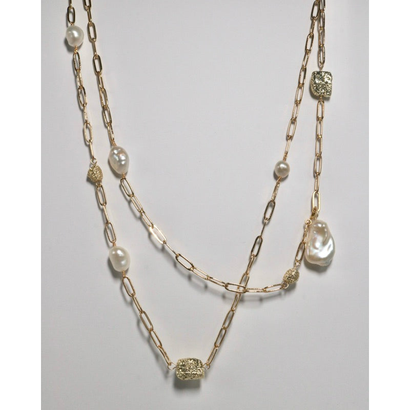 【手作設計/一鍊多戴】Sun Crags ·陽光礁石天然珍珠項鍊/珍珠腰鍊(現貨)·JOJE·手作項鍊·客製項鍊