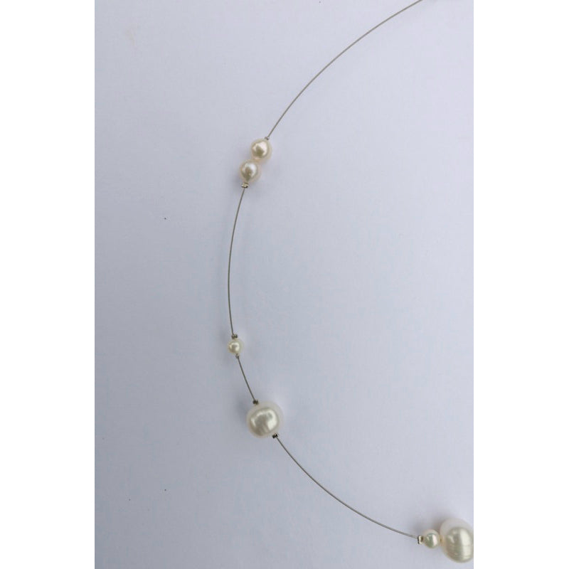 【手作設計】Pearly Snow · 錯落珍珠鋼絲線項鍊(現貨)·JOJE·珍珠飾品·手作項鍊·客製項鍊