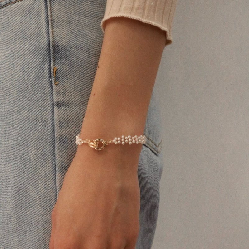 【手作設計】Gentle Glow · 手工編織淡水baby珠手鍊(現貨)·JOJE·珍珠飾品·手作手鍊·客製手鍊