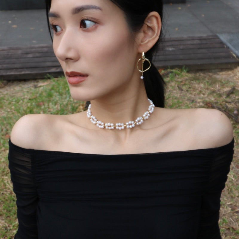 【手作設計】Mist Wrapped·編織雲朵珍珠項鍊(現貨)·JOJE·珍珠飾品·手作飾品·手作項鍊