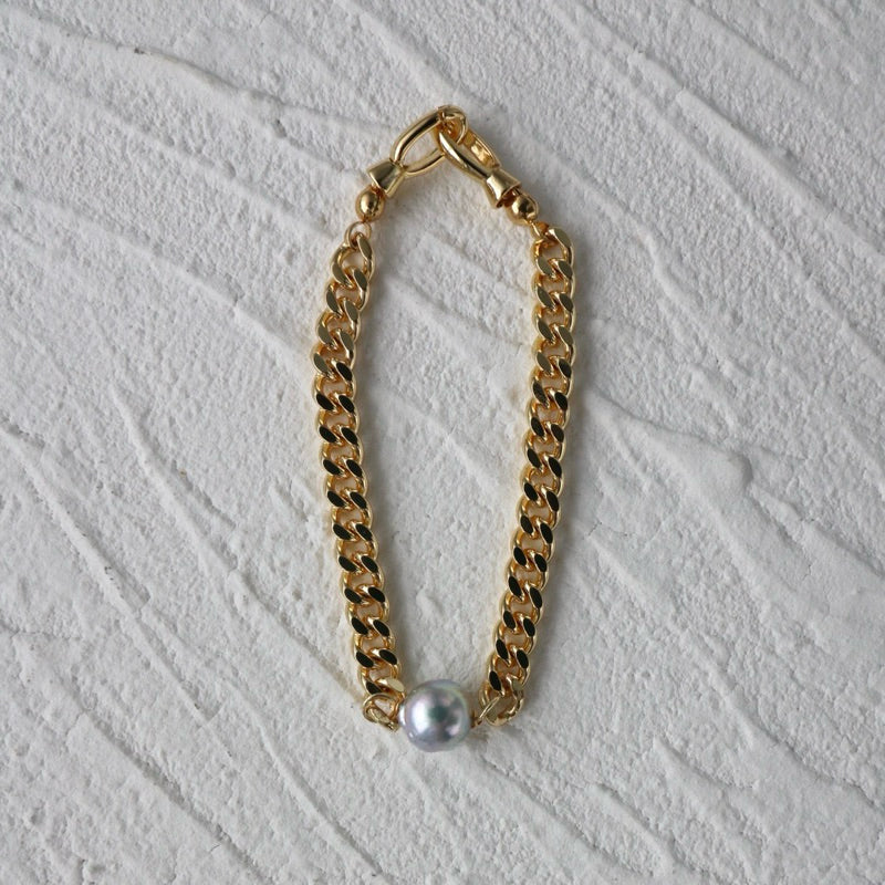 【手作設計】Blue Akoya bracelet ·天然真多麻巴洛克古巴手鍊(金/銀)(現貨)·JOJE·珍珠手鍊
