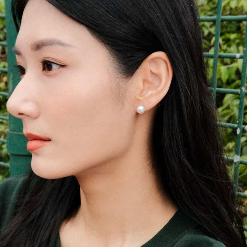 【手作設計】Classic8 ·純銀天然正圓珍珠耳環(現貨)·JOJE·手作耳環·客製耳環·珍珠耳環